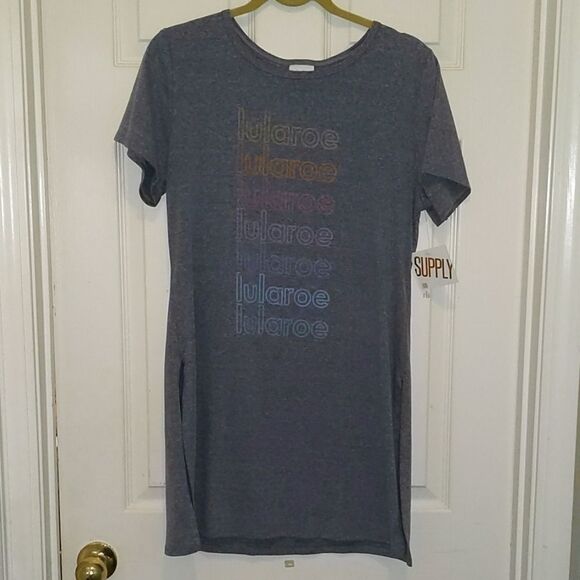 Lularoe blue rainbow print tunic Sz S NWT - Picture 1 of 5